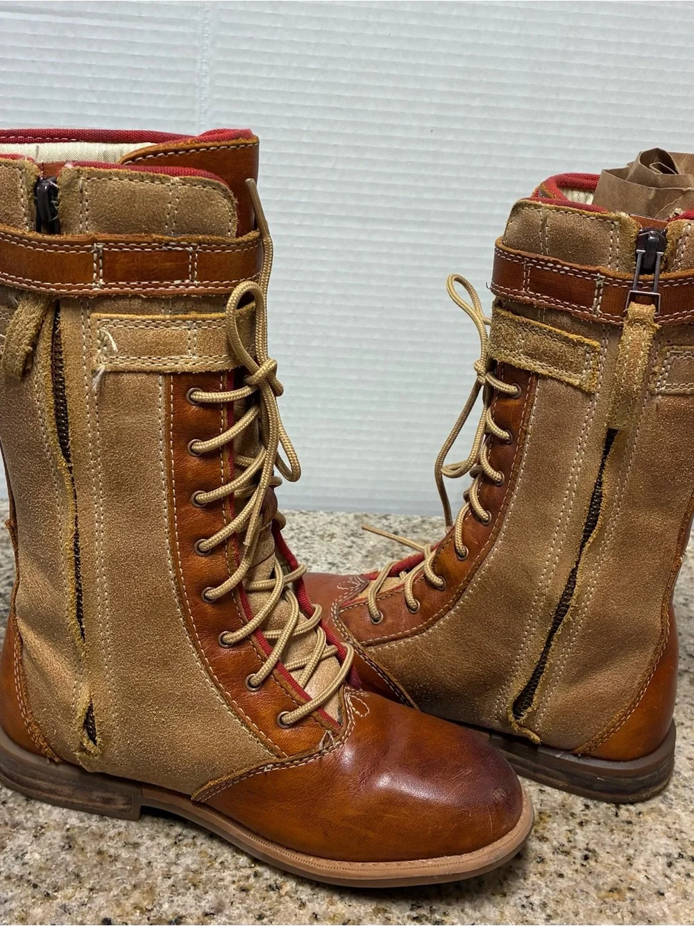 Timberland kids 2tone leather combat boots sz. 13